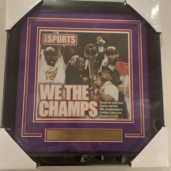 Autograph Other - Toronto Raptors 2019 NBA Champions Toronto Sun original Newspaper framed
